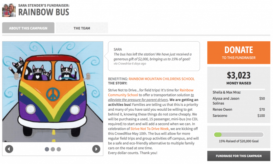 Crowdrise Rainbow Bus