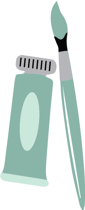 desaturated creative domain paint and brush icon